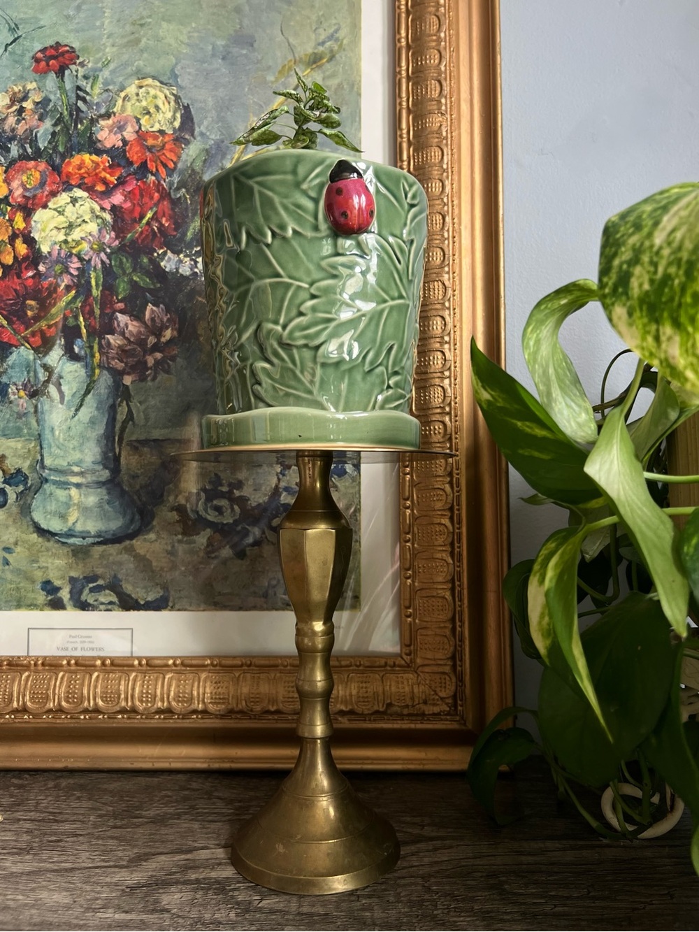 Vintage Brass Planter/Candle Stand